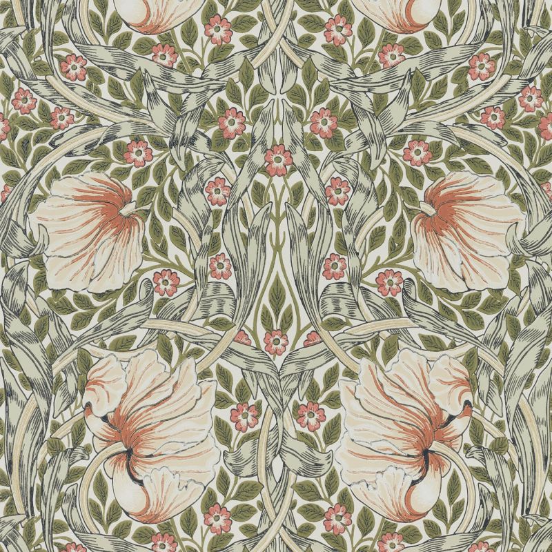 Pimpernel Wallpaper Rose Cockle/Sage