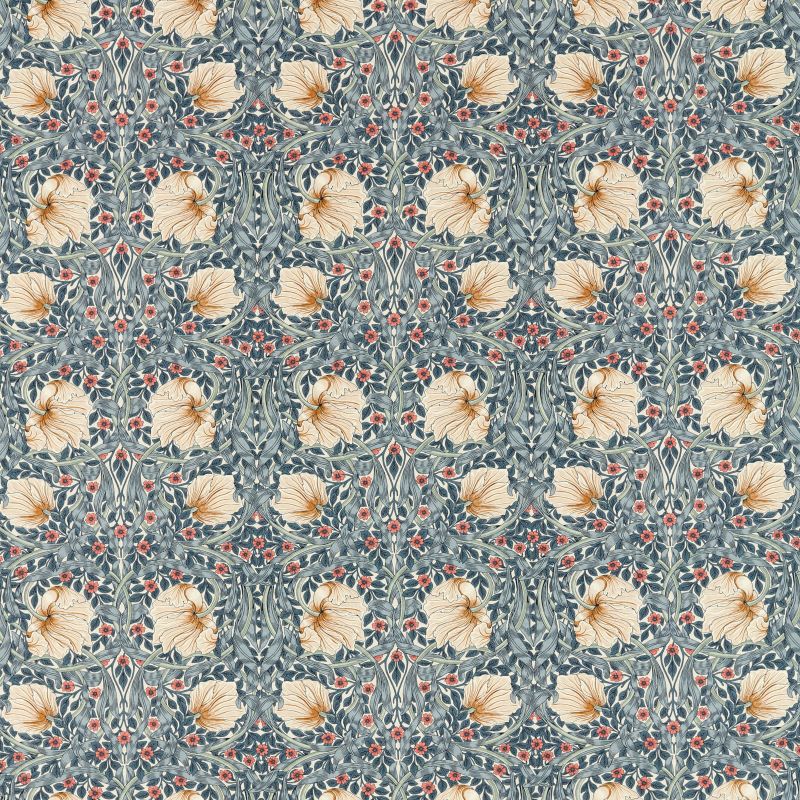 Pimpernel Fabric Woad/Coral