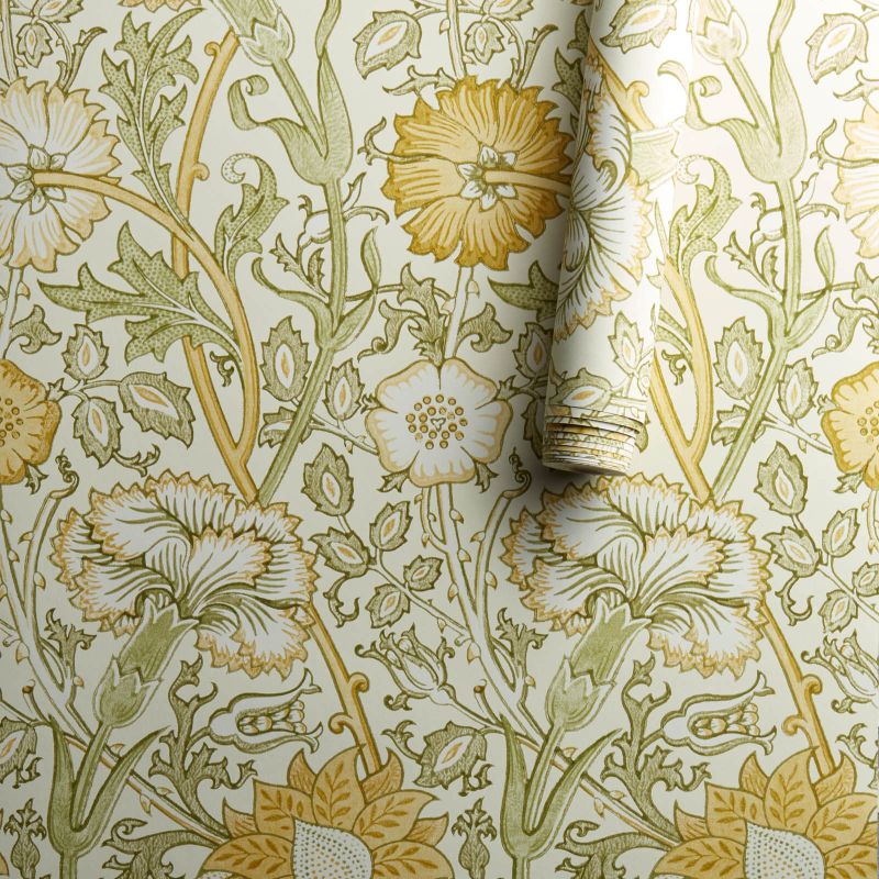 Pink & Rose Wallpaper Cowslip/Fennel