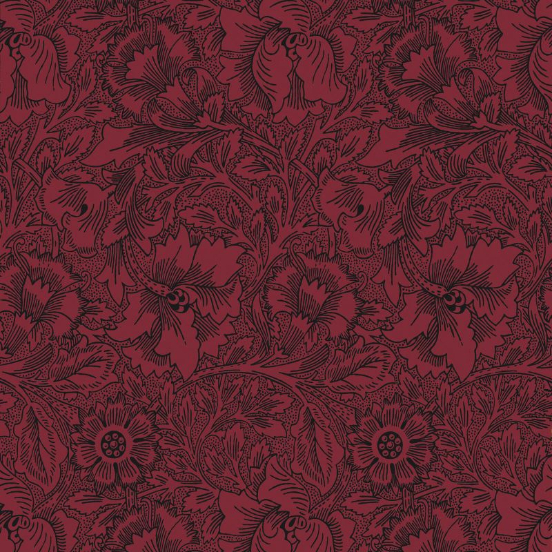 Poppy Wallpaper Claret