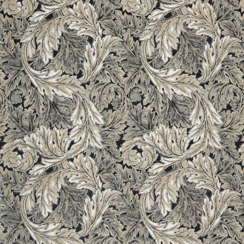 Pure Acanthus Weave Fabric Black Ink