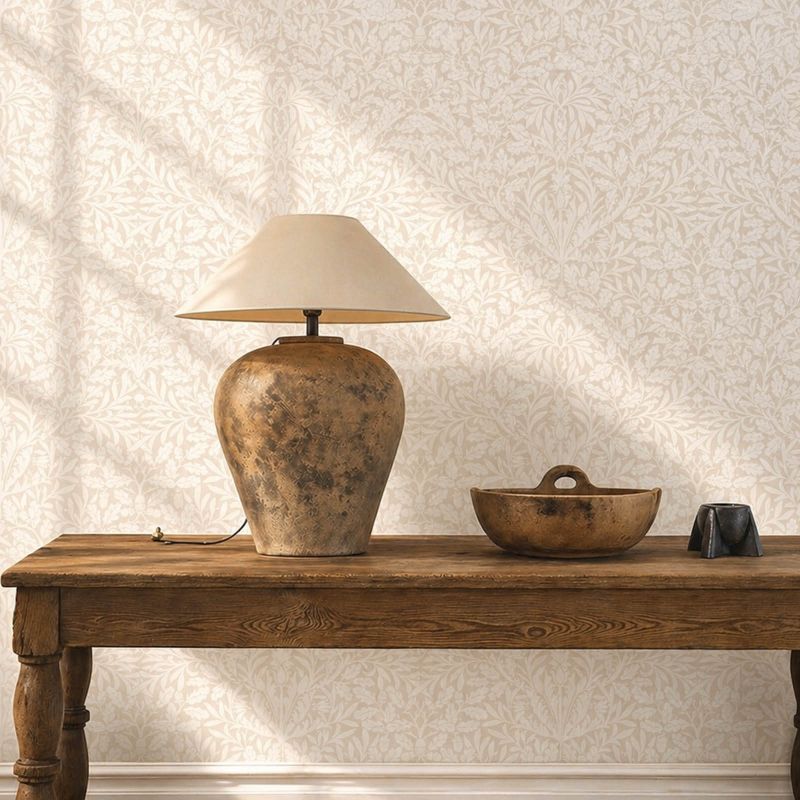 Pure Acorn Wallpaper Linen/Ecru