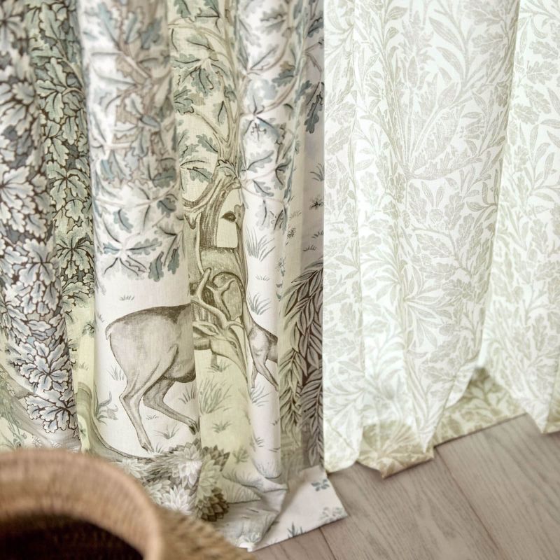 Pure Acorn Sheer Wide Width Fabric Beige