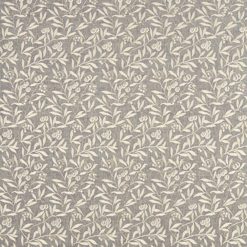 Pure Arbutus Embroidery Fabric Inky Grey