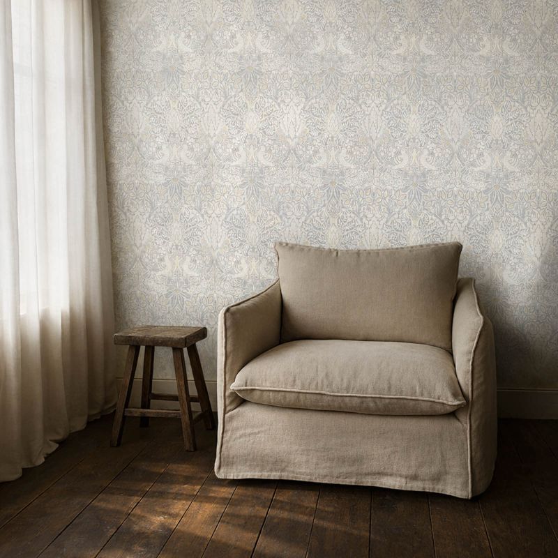 Pure Dove & Rose Wallpaper Cloud Grey