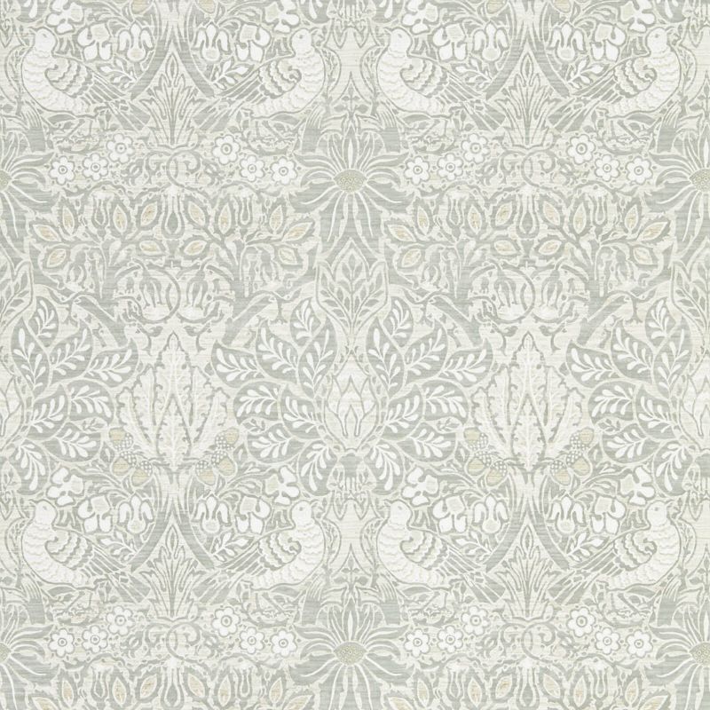 Pure Dove & Rose Wallpaper Grey Blue