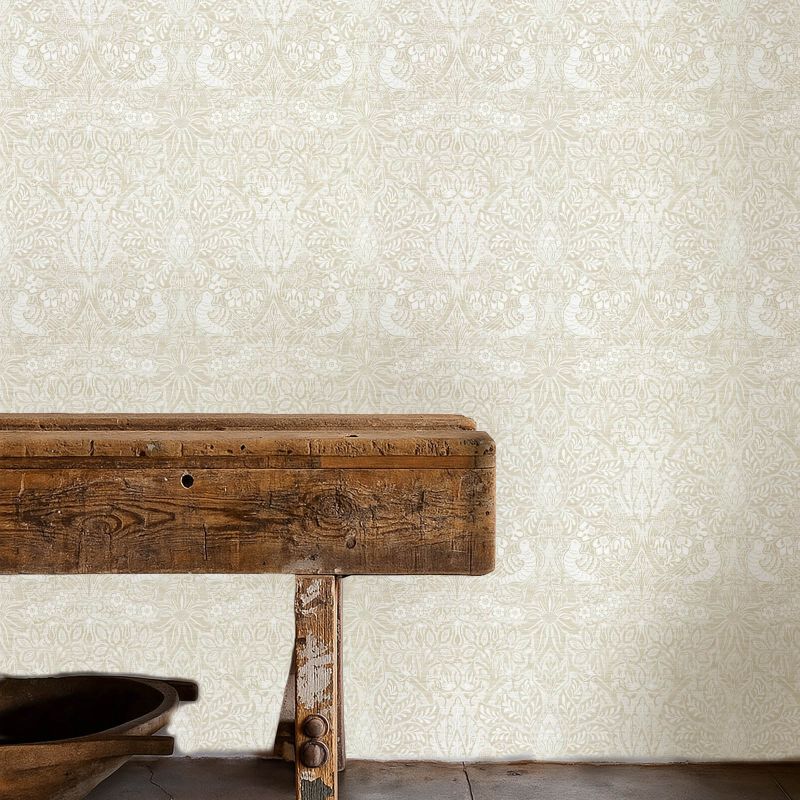 Pure Dove & Rose Wallpaper White Clover