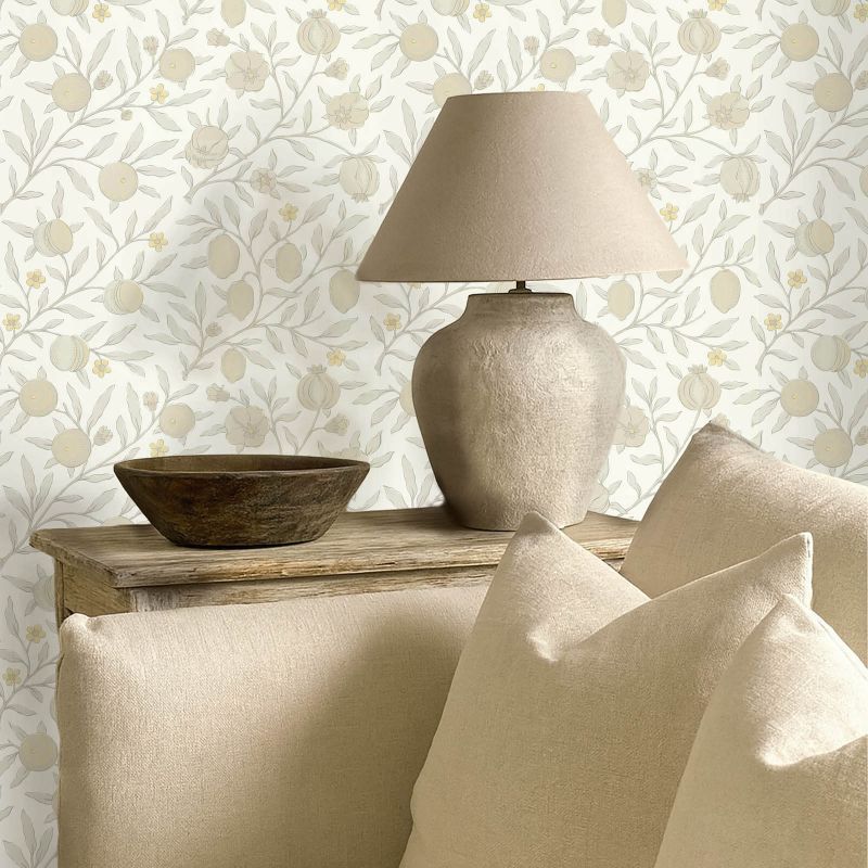 Pure Fruit Wallpaper Horned Poppy / Grey