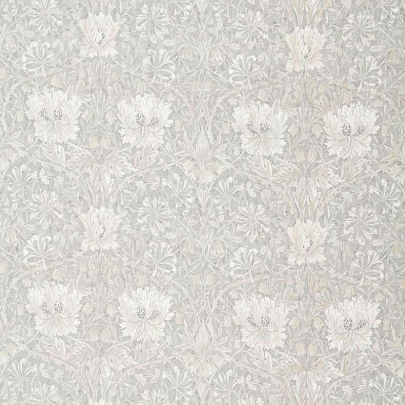 Pure Honeysuckle & Tulip Print Fabric Light Grey Blue