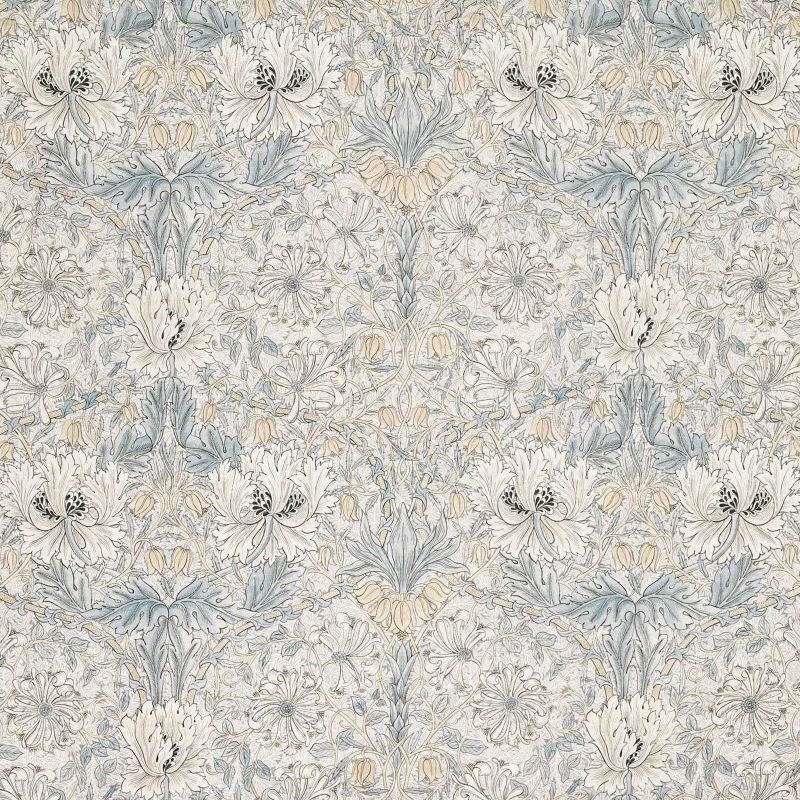 Pure Honeysuckle & Tulip Sheer Wide Width Fabric Soft Blue/Linen