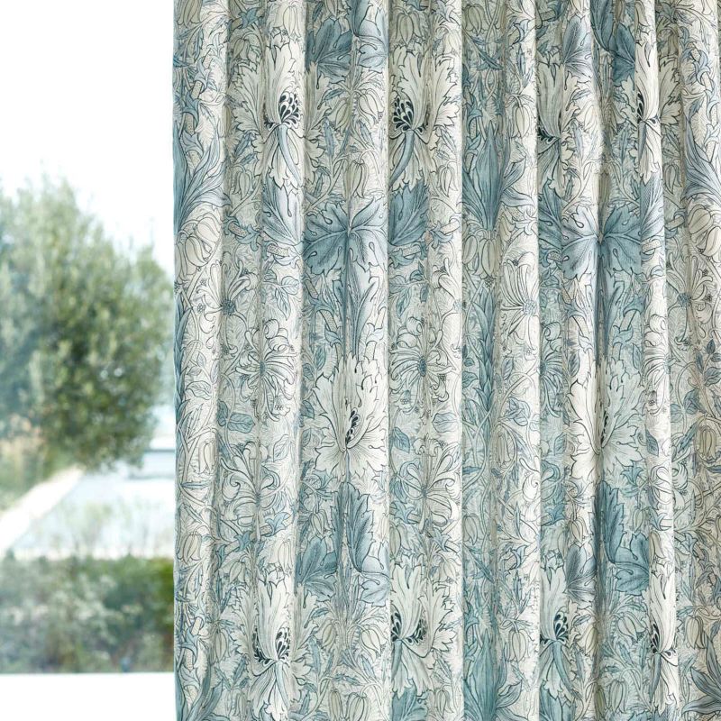 Pure Honeysuckle & Tulip Wide Width Fabric Mineral Blue/Cream