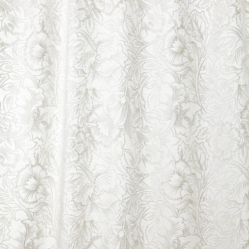 Pure Poppy Embroidery Fabric Paper White
