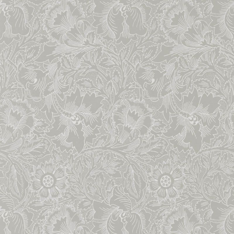 Pure Poppy Wallpaper Dove/Chalk