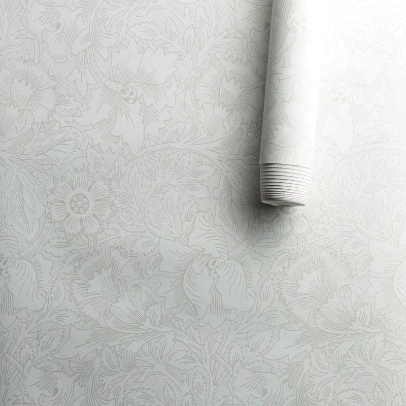 Pure Poppy Wallpaper Ecru/Stone