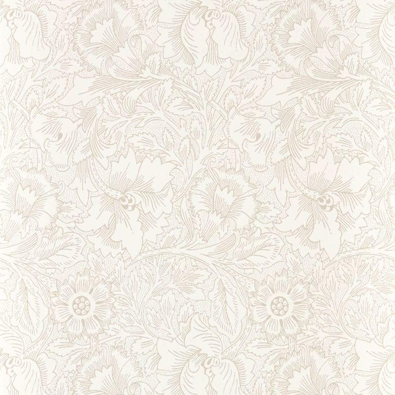 Pure Poppy Wallpaper Ecru/Stone