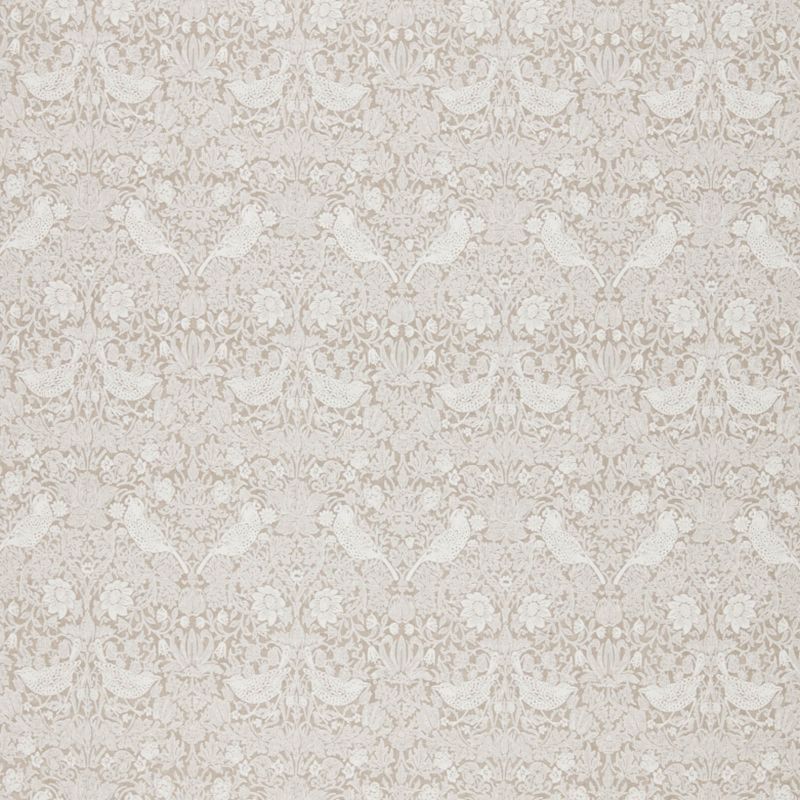 Pure Strawberry Thief Embroidery Fabric Flax