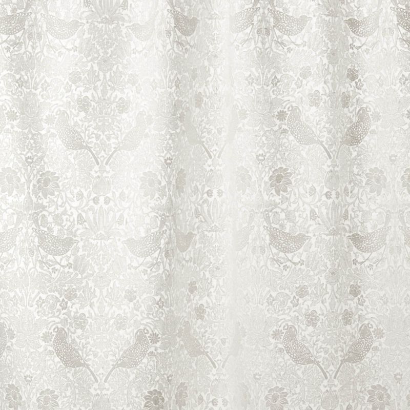 Pure Strawberry Thief Embroidery Fabric Paper White