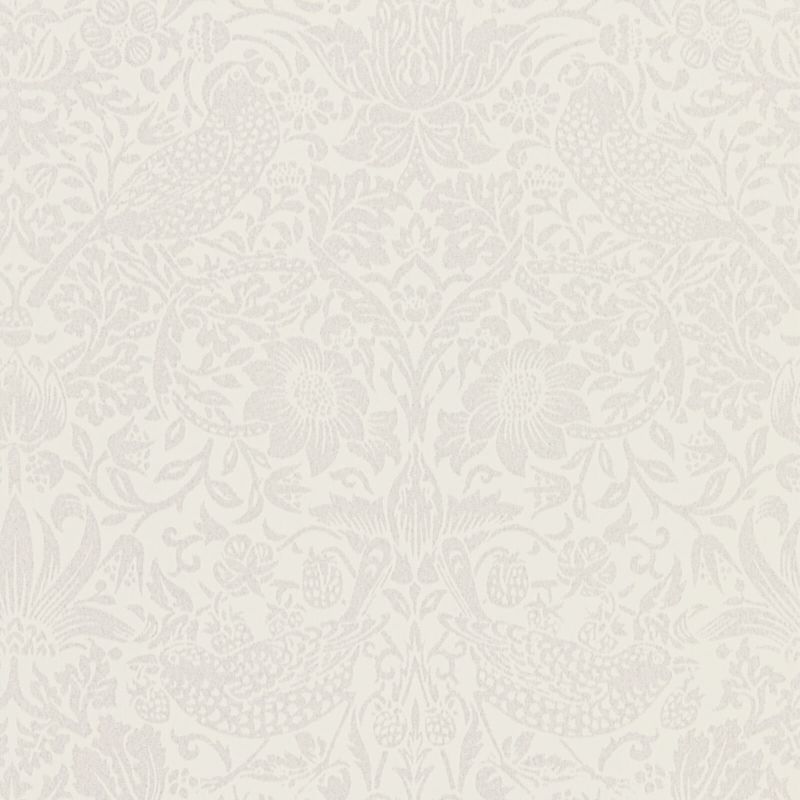 Pure Strawberry Thief Wallpaper Oyster/Chalk