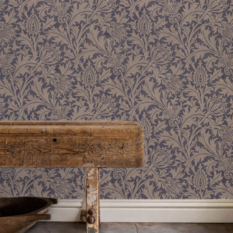 Pure Thistle Wallpaper Black Ink