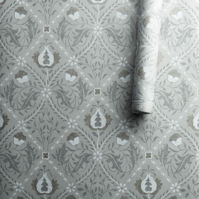 Pure Trellis Wallpaper Lightish Grey
