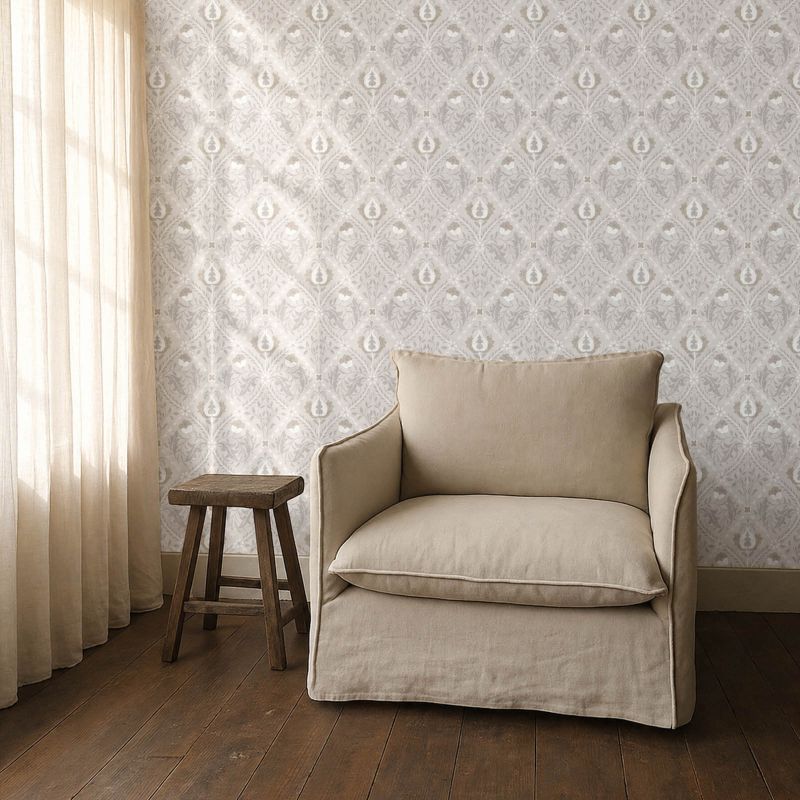 Pure Trellis Wallpaper Lightish Grey