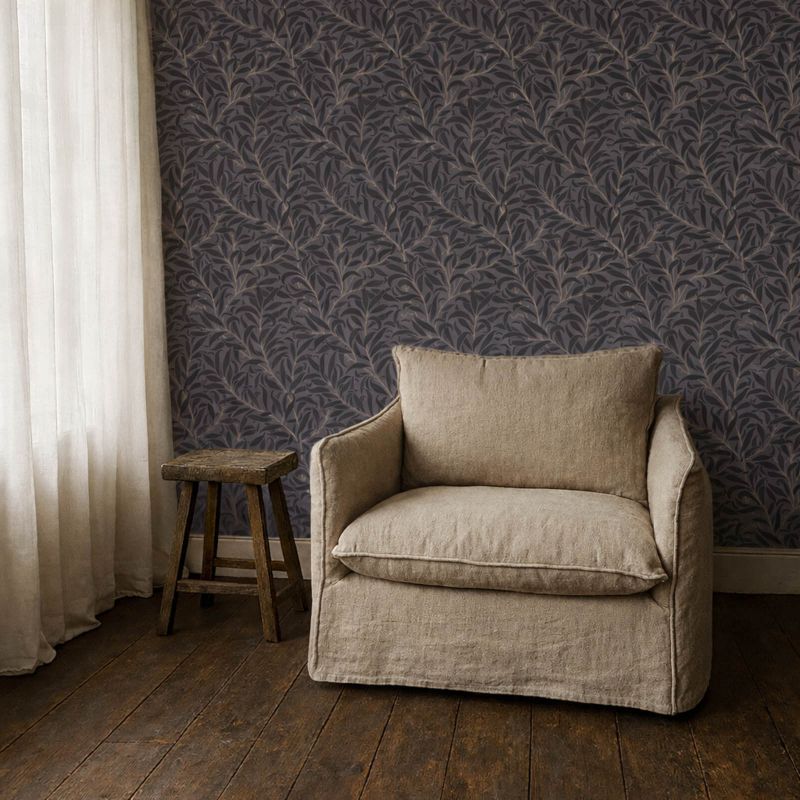 Pure Willow Boughs Wallpaper Charcoal/Black