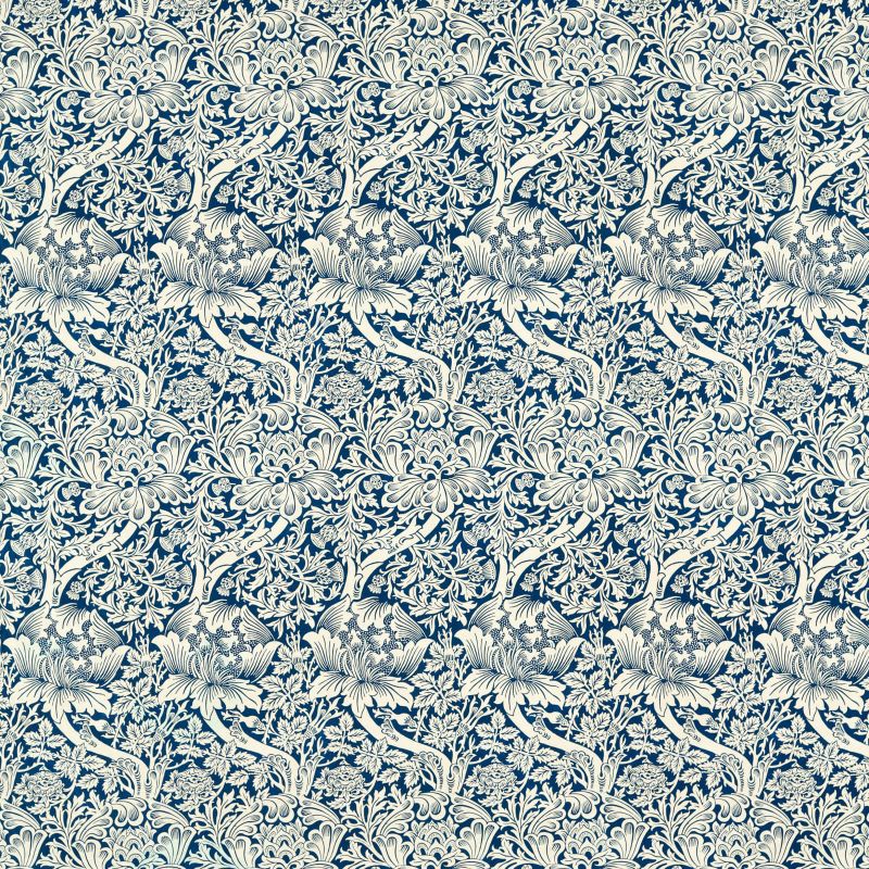Rose and Thistle Fabric Indigo