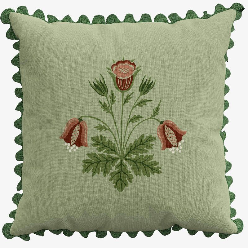 Rose Cushion, Green/Rose Green/Rose