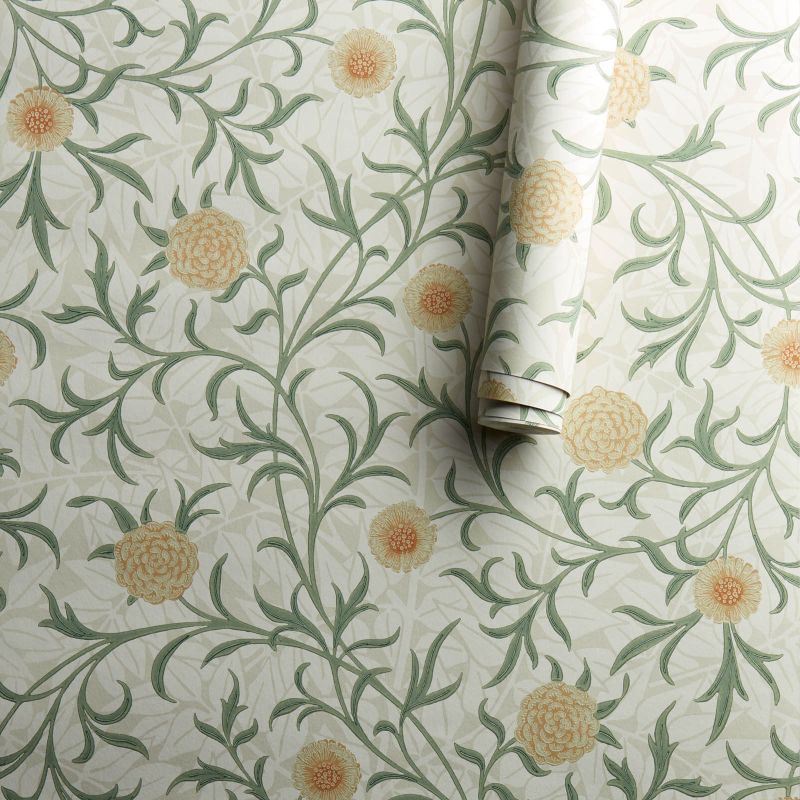 Scroll Wallpaper Thyme/Pear