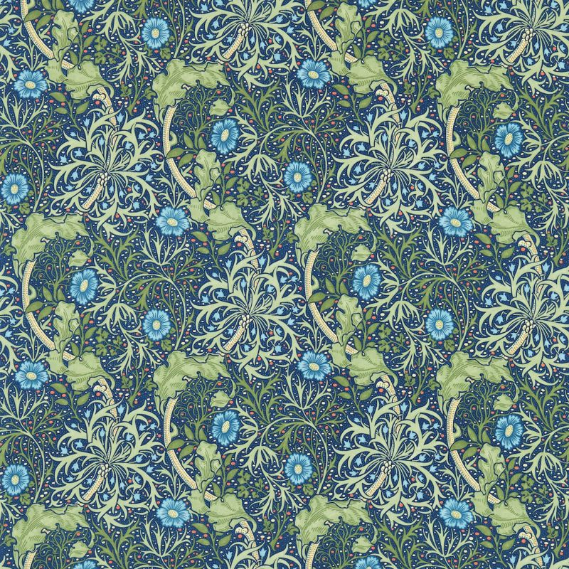 Seaweed Fabric Cobalt/Thyme