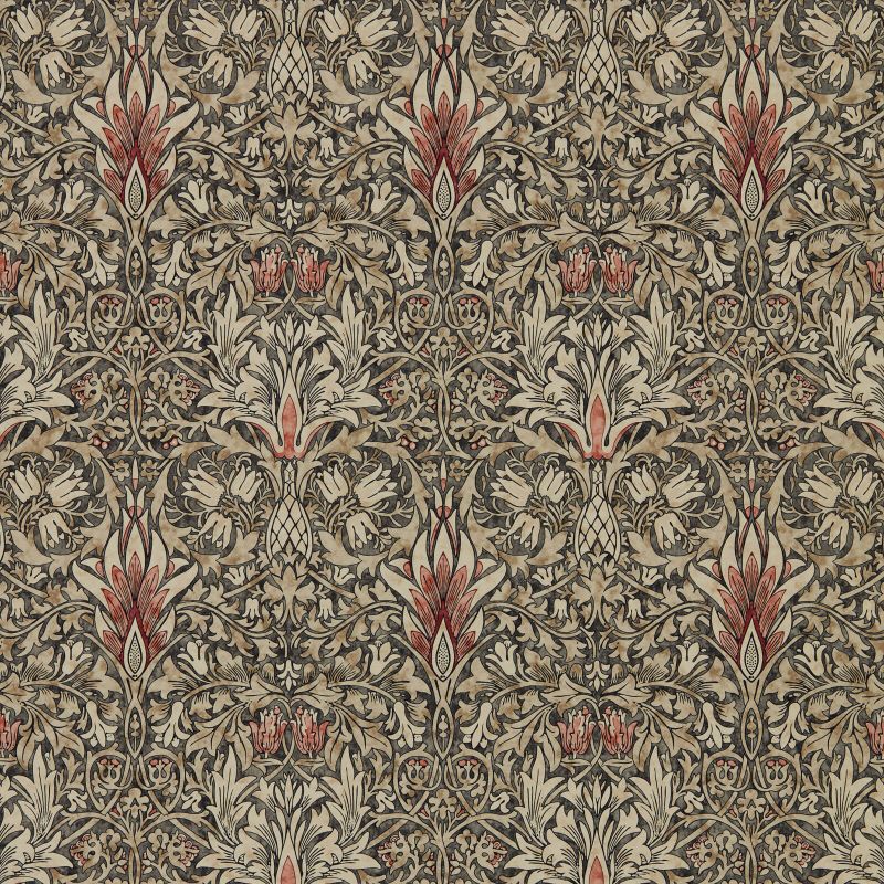 Snakeshead Wallpaper Charcoal/Spice