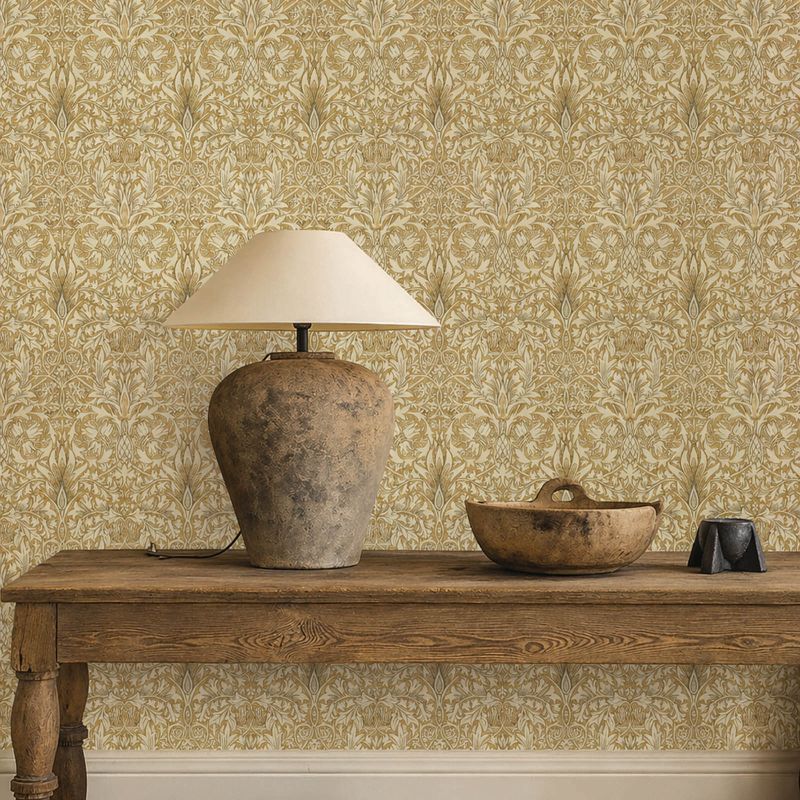 Snakeshead Wallpaper Gold/Linen