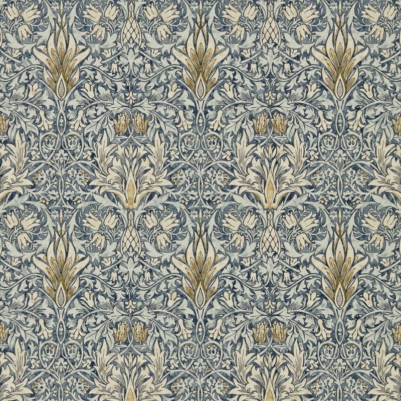 Snakeshead Wallpaper Indigo/Cumin