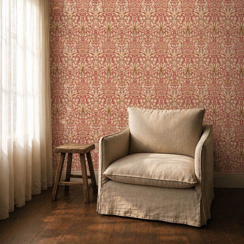 Snakeshead Wallpaper Madder/Gold