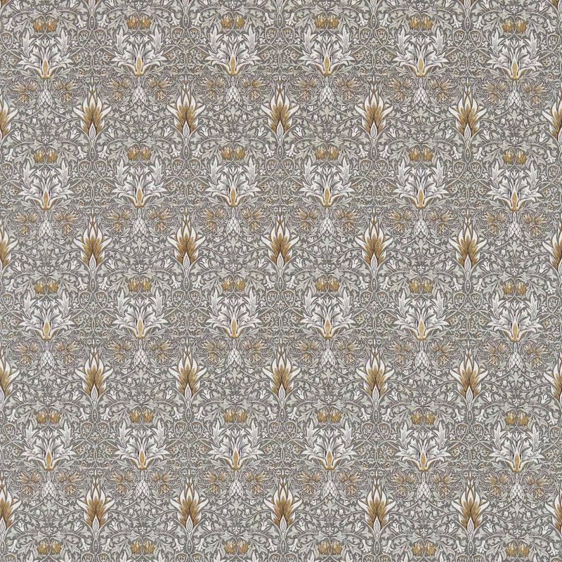 Snakeshead Fabric Pewter/Gold