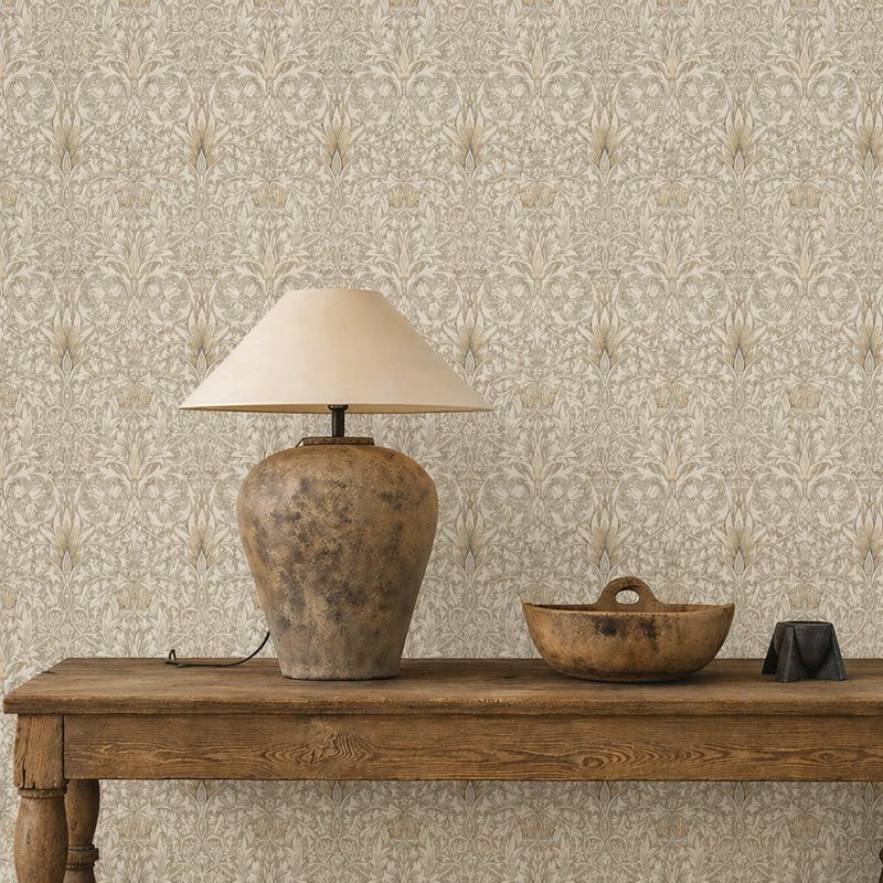 Snakeshead Wallpaper Stone/Cream