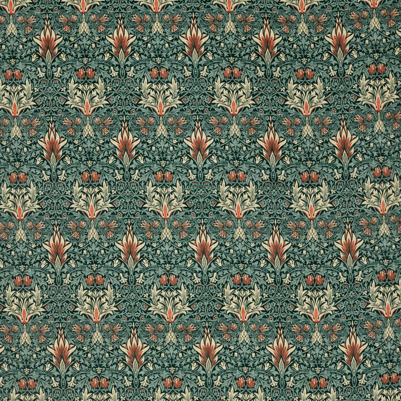 Snakeshead Velvet Fabric Thistle/Russet
