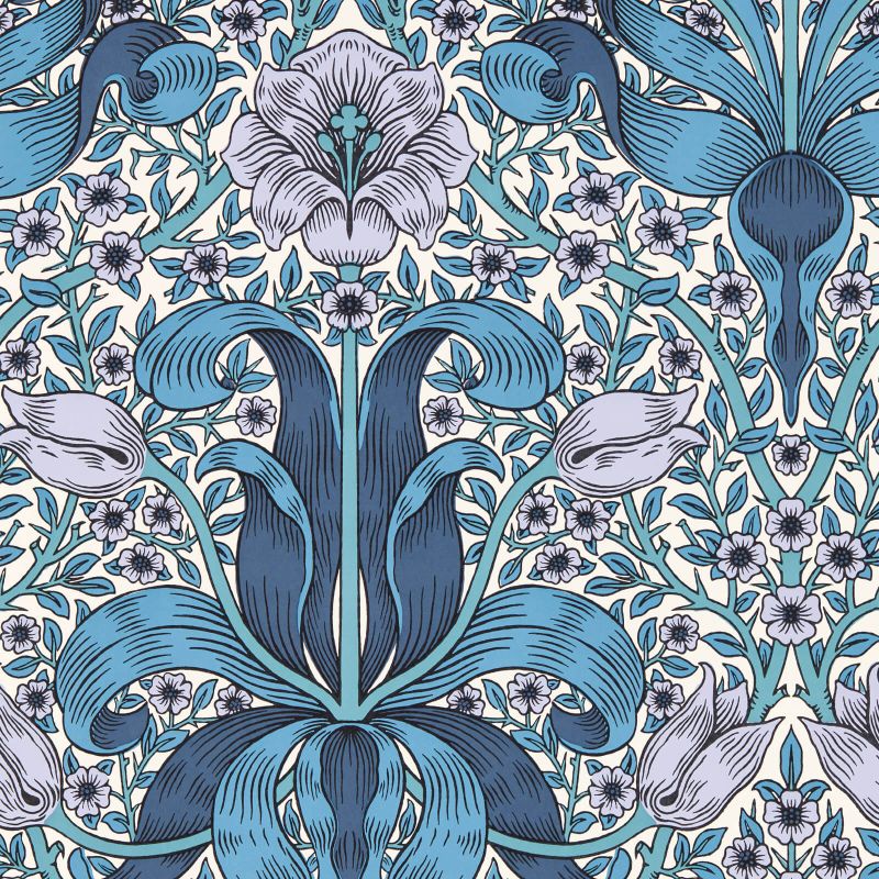 Spring Thicket Wallpaper Indigo/Lilac