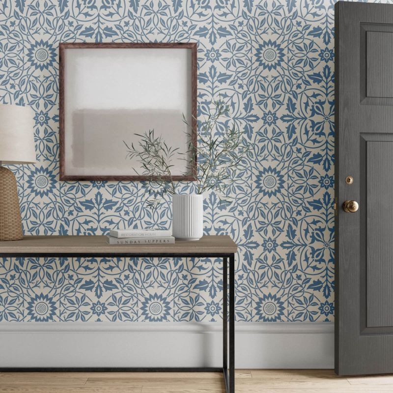 St James Ceiling Wallpaper China Blue