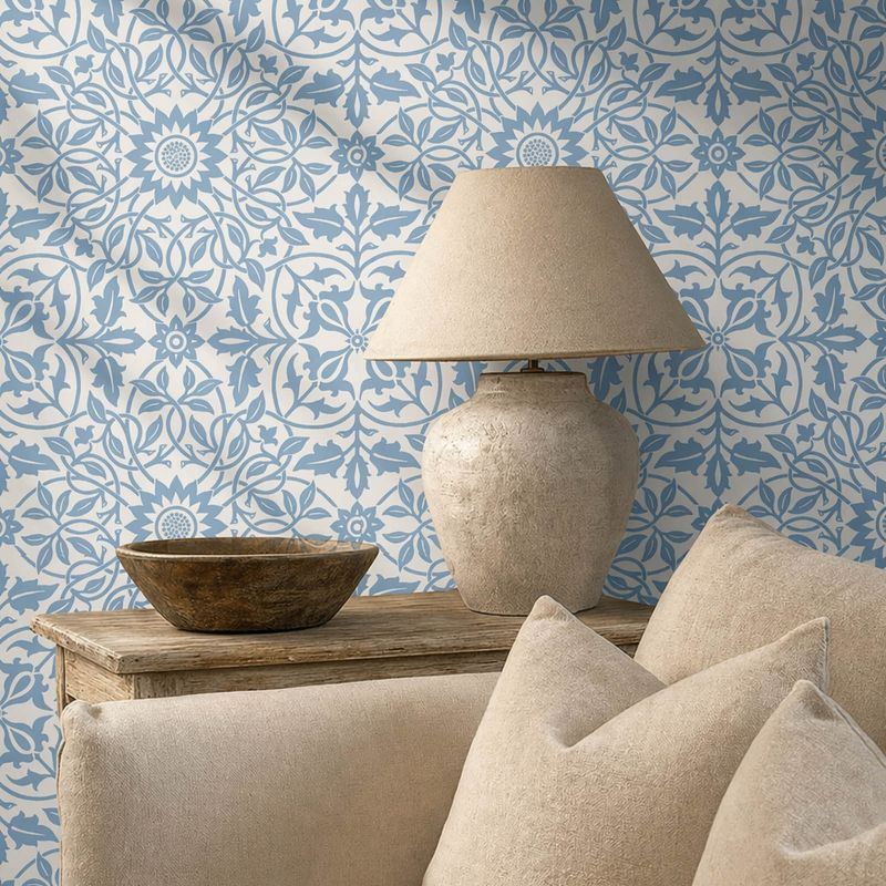 St James Ceiling Wallpaper China Blue