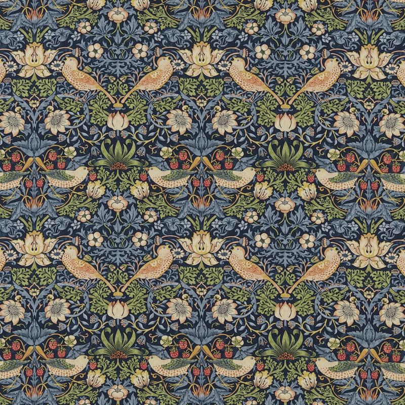 Strawberry Thief Fabric Indigo/Mineral