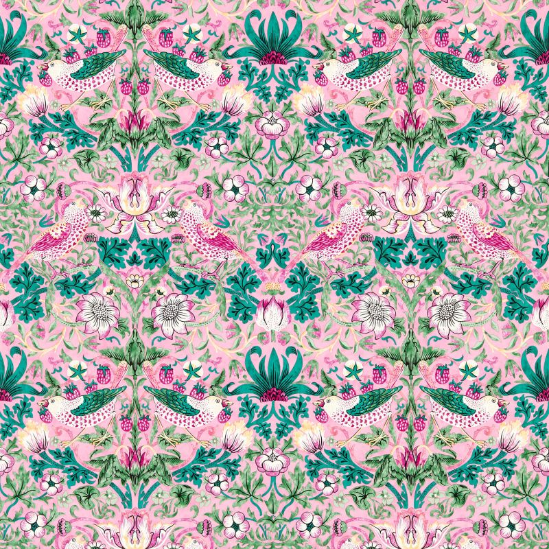 Strawberry Thief Wide Width Wallpaper Miami Strip