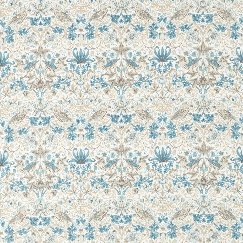 Simply Strawberry Thief Fabric Slate/Vellum