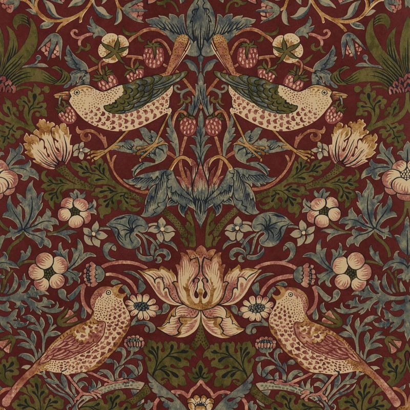 Strawberry Thief Wallpaper Wine