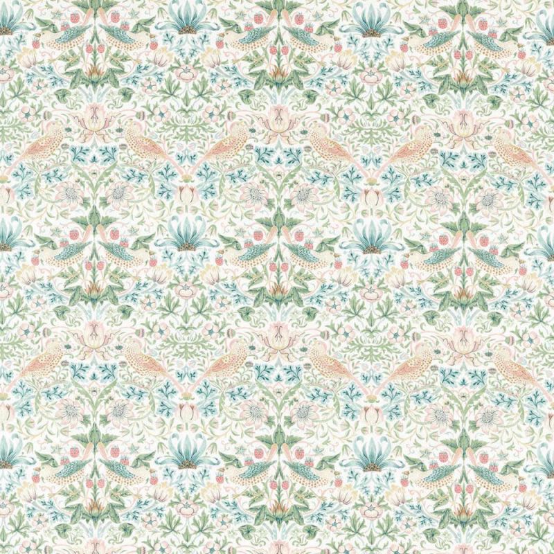 Simply Strawberry Thief Fabric Cochineal/Willow