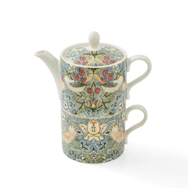 Strawberry Thief Tea Set for One, Blue Blue
