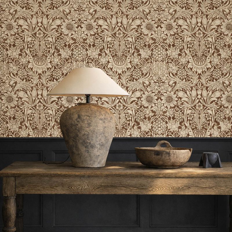Sunflower Wallpaper Chocolate/Cream