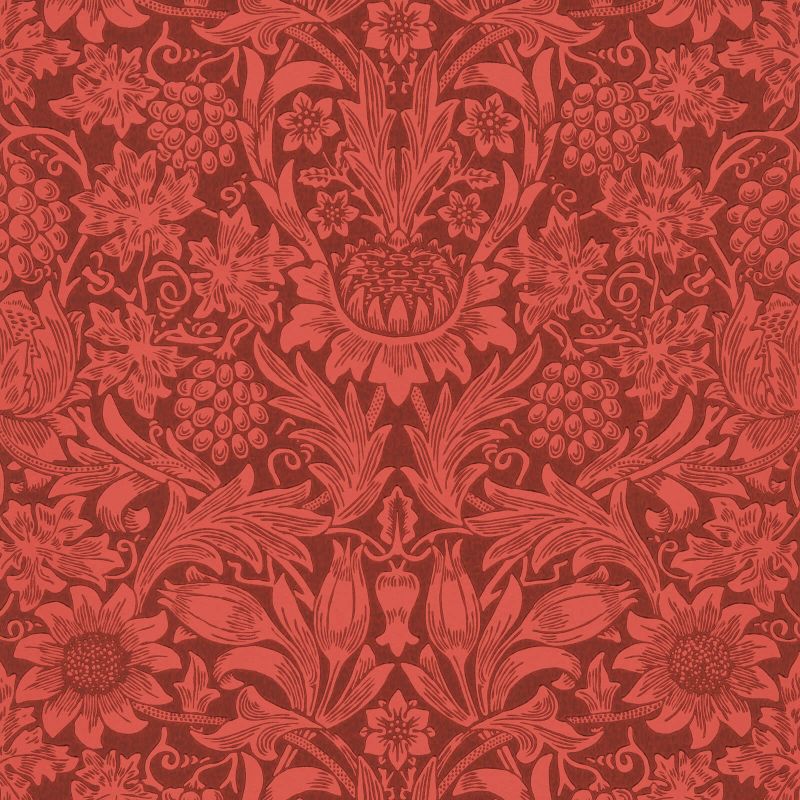 Sunflower Wallpaper Chocolate/Red