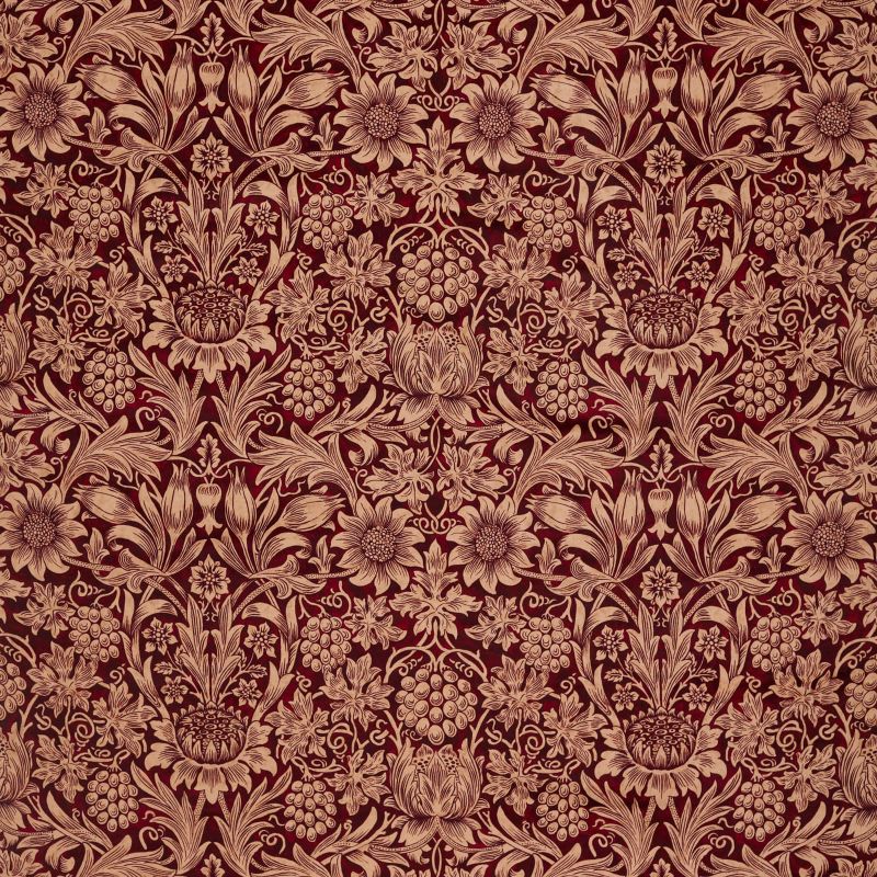 Sunflower Velvet Fabric Kermes/Birch