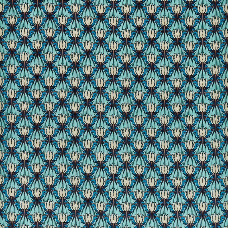 Tulip & Bird Fabric Opal & Sea Foam